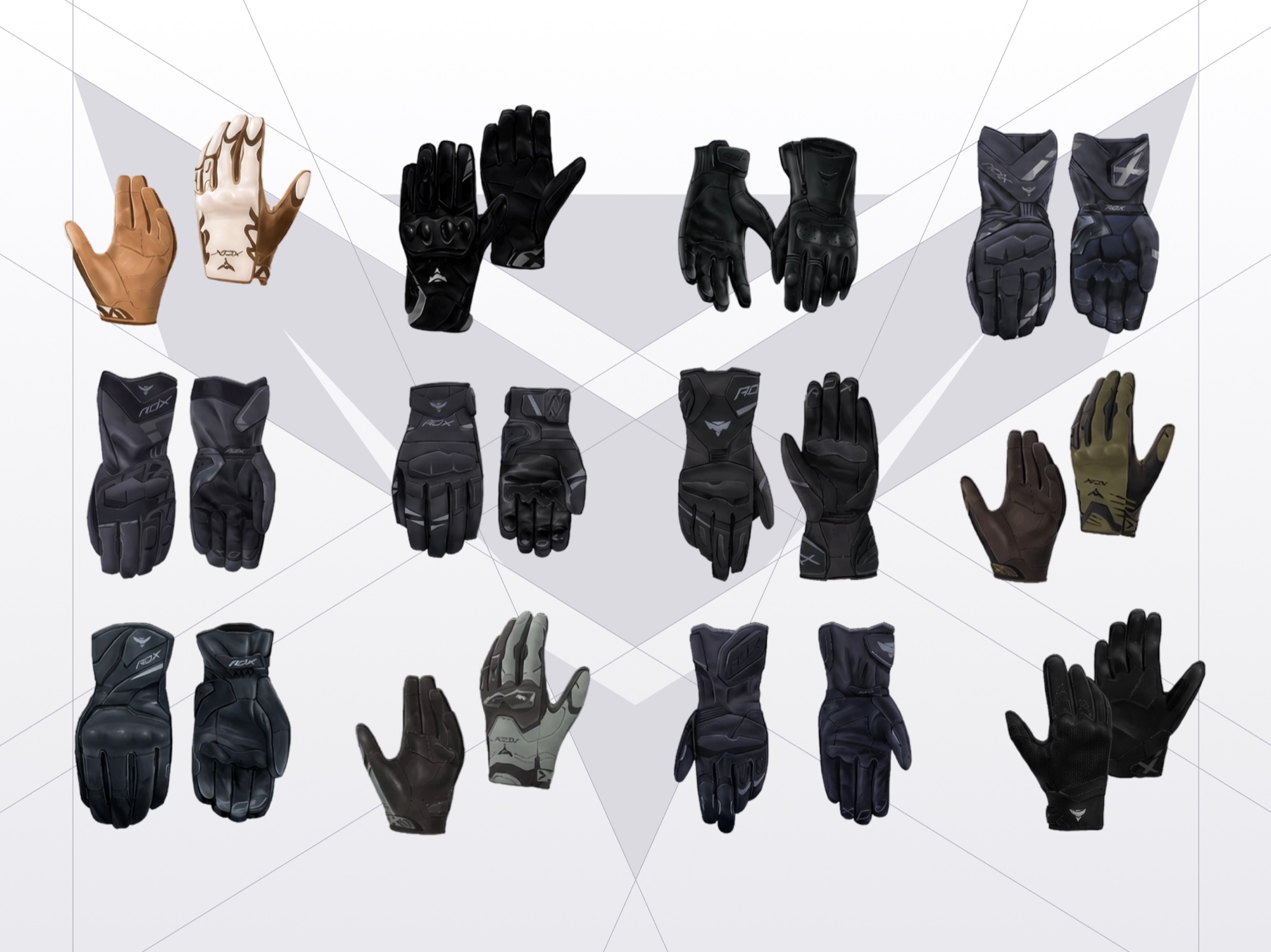ADX collection, initial hand sketches of the full range