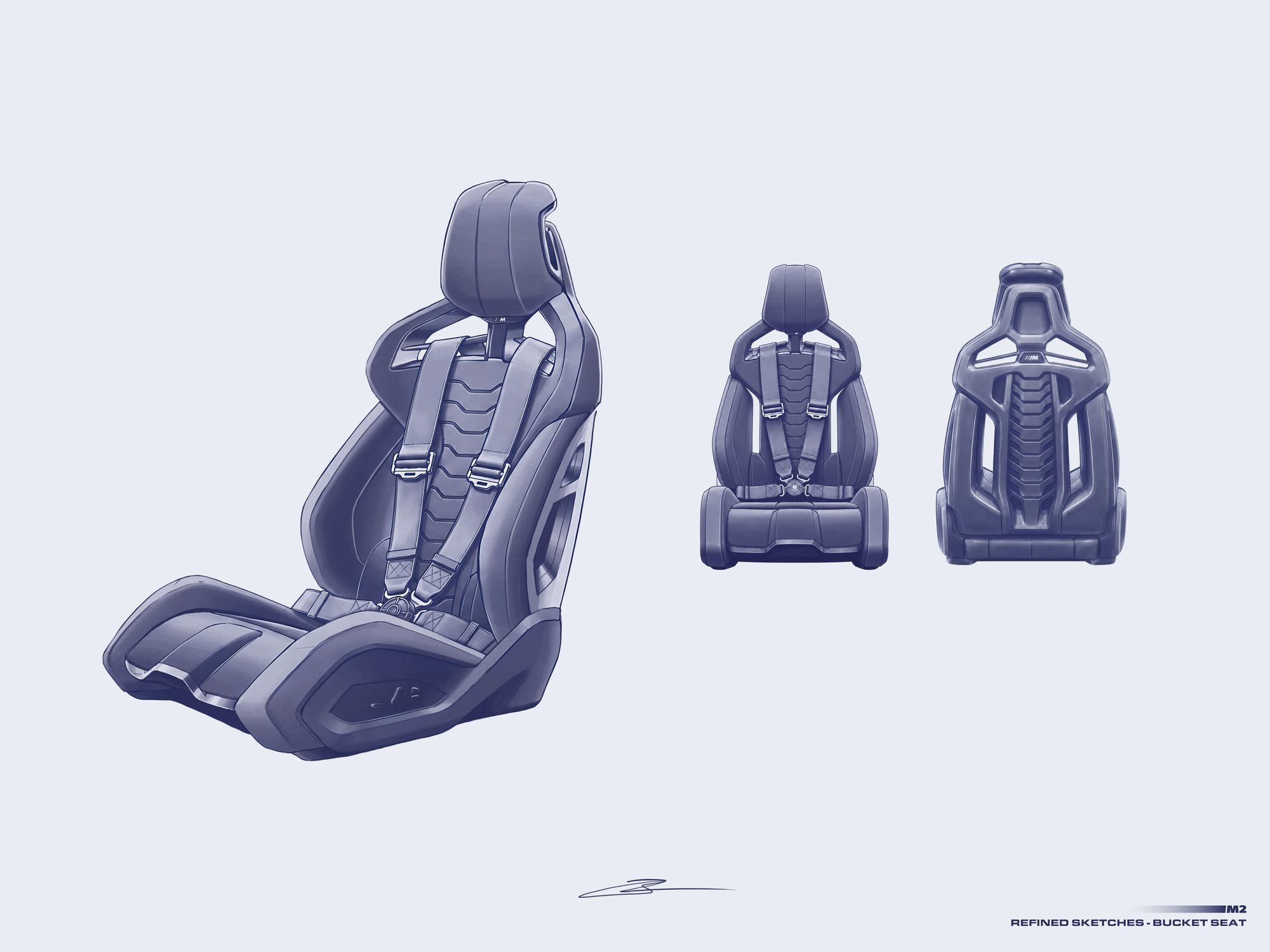 Bucket seat, refined sketches