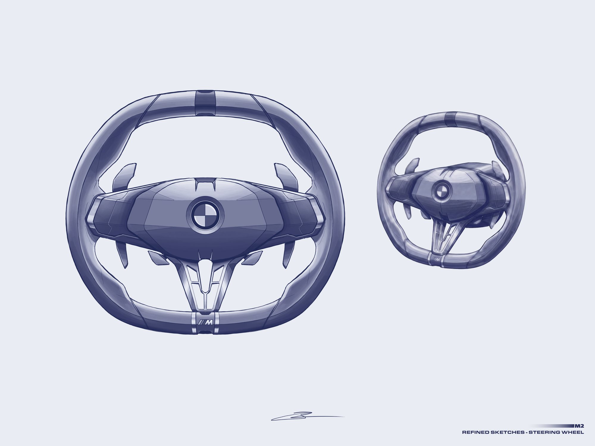 Steering wheel, refined sketches