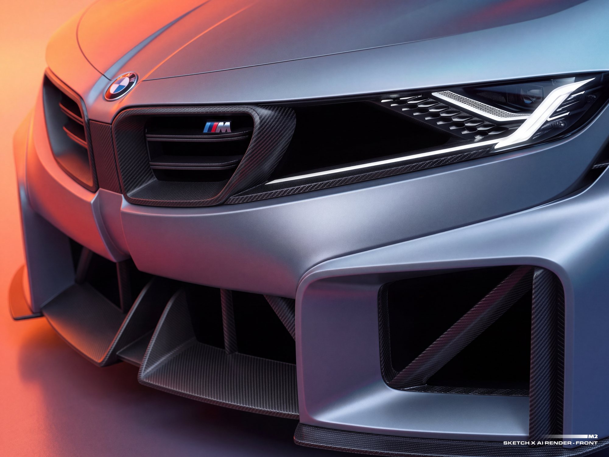Front detail, the kidney grille and the headlight
