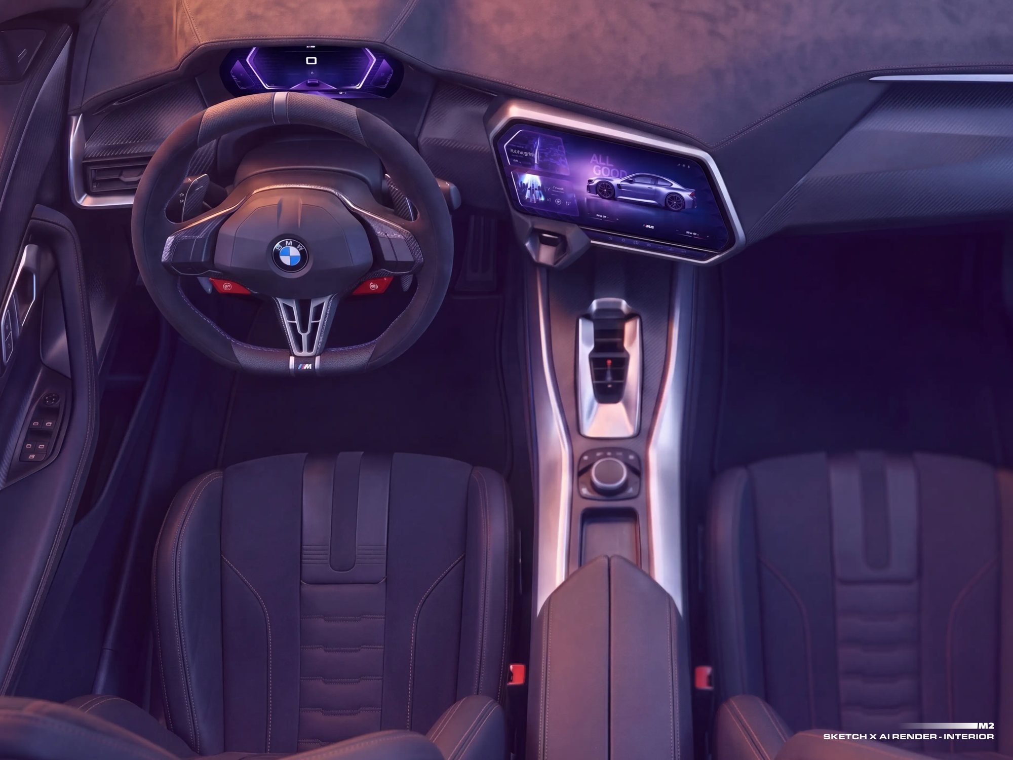 Interior render, the centre console