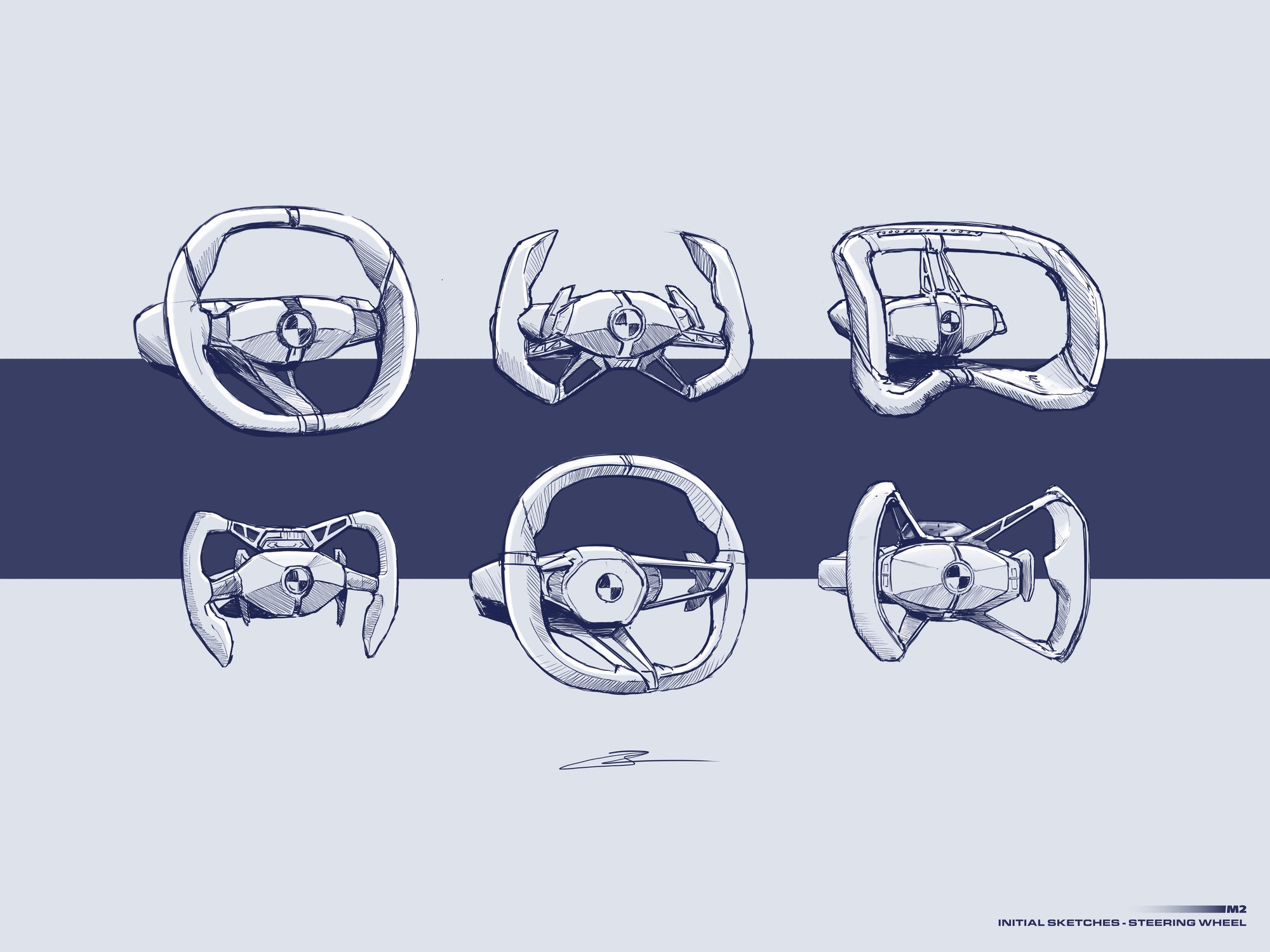 Steering wheel, six initial ideas
